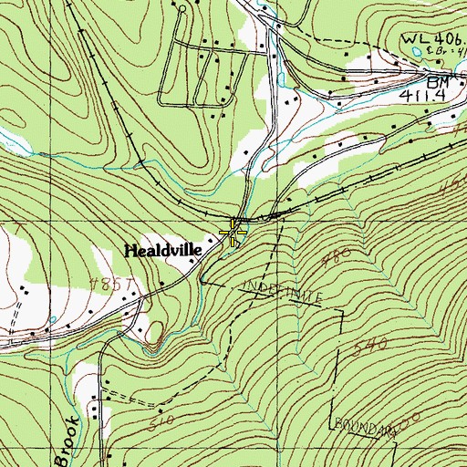 Topographic Map of Healdville, VT