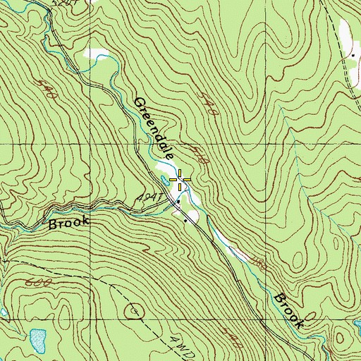 Topographic Map of Jenny Coolidge Brook, VT