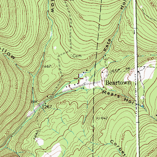 Topographic Map of Kate Hollow, VT