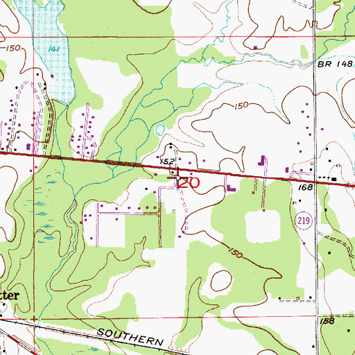 Topographic Map of Westwood Baptist Church, AL