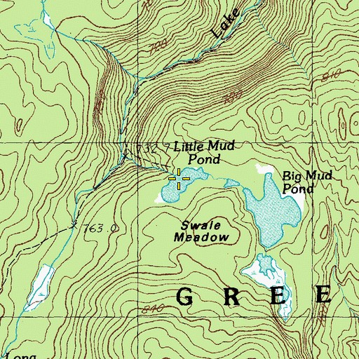 Topographic Map of Little Mud Pond, VT