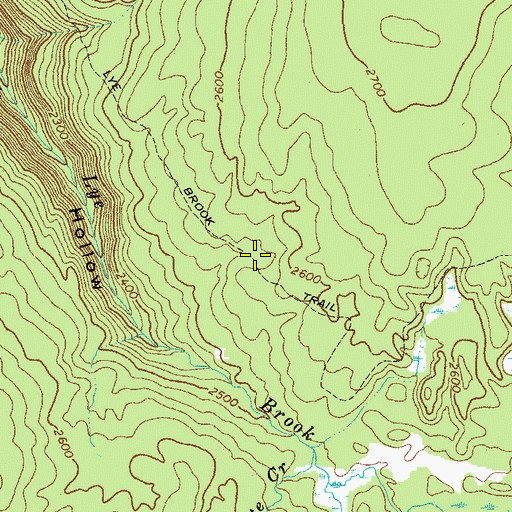 Topographic Map of Lye Brook Trail, VT