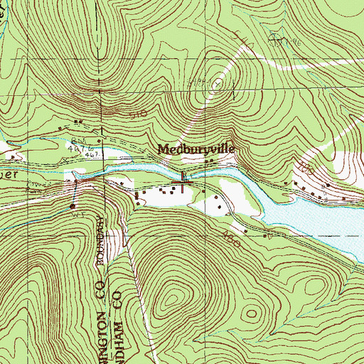 Topographic Map of Medburyville, VT