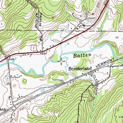 Topographic Map of Mill Brook, VT
