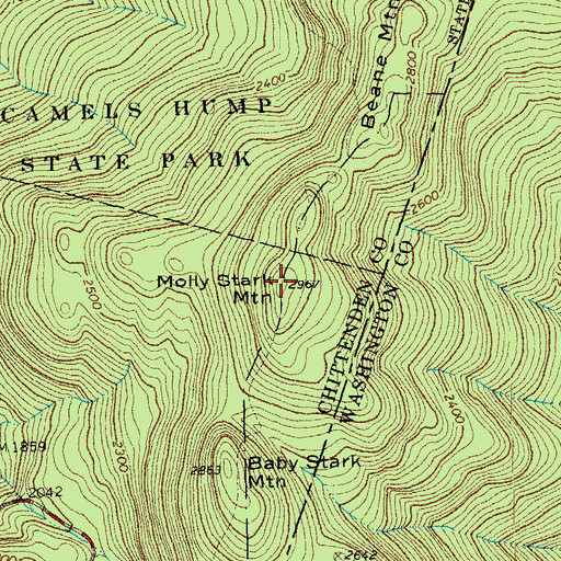 Topographic Map of Molly Stark Mountain, VT