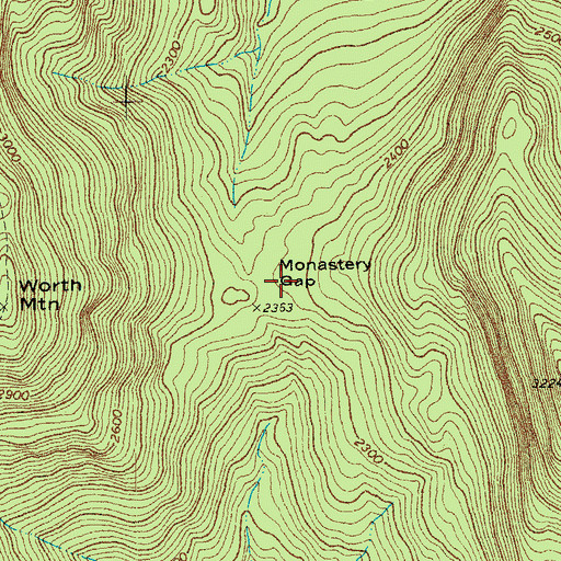 Topographic Map of Monastery Gap, VT
