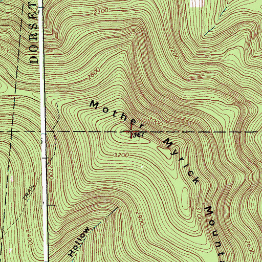 Topographic Map of Mother Myrick Mountain, VT