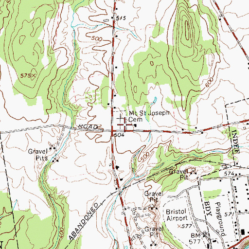 Topographic Map of Mount Saint Joseph Cemetery, VT