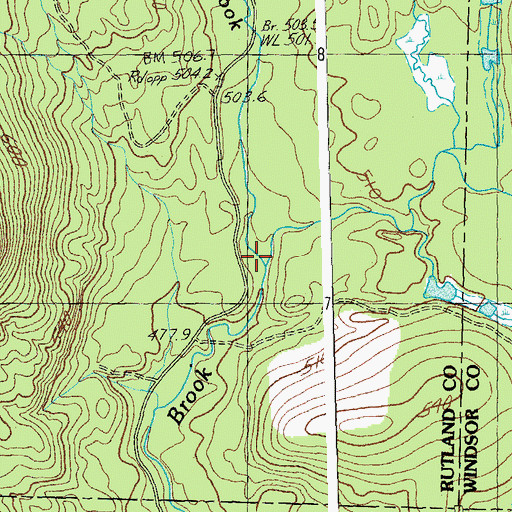 Topographic Map of Mount Tabor Brook, VT