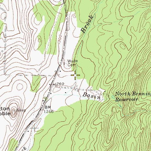 Topographic Map of North Bennington Reservoir, VT