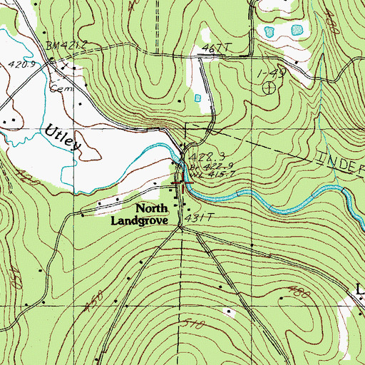 Topographic Map of North Landgrove, VT