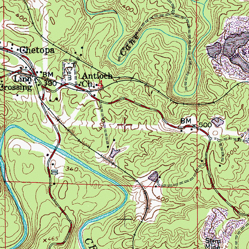Topographic Map of Sayre Mine, AL