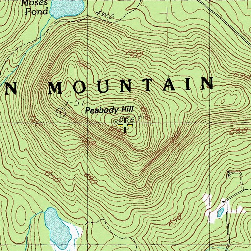 Topographic Map of Peabody Hill, VT