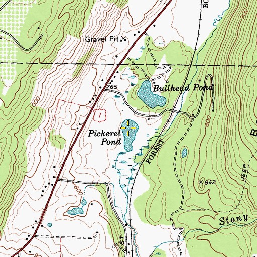 Topographic Map of Pickerel Pond, VT