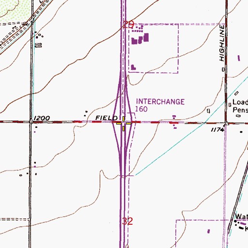 Topographic Map of Interchange One Hundred Sixty, AZ