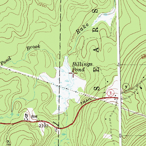 Topographic Map of Red Mill Pond Brook, VT