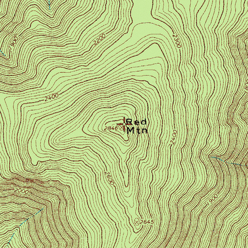 Topographic Map of Red Mountain, VT