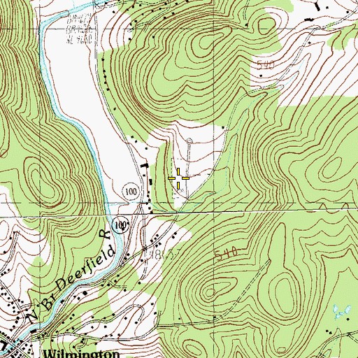 Topographic Map of Riverview Cemetery, VT