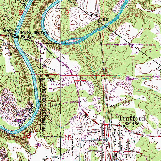 Topographic Map of Indio Mine, AL