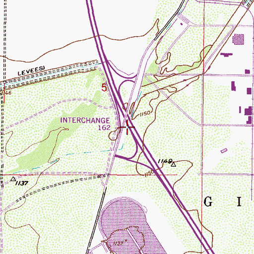 Topographic Map of Interchange One Hundred Sixty Two, AZ