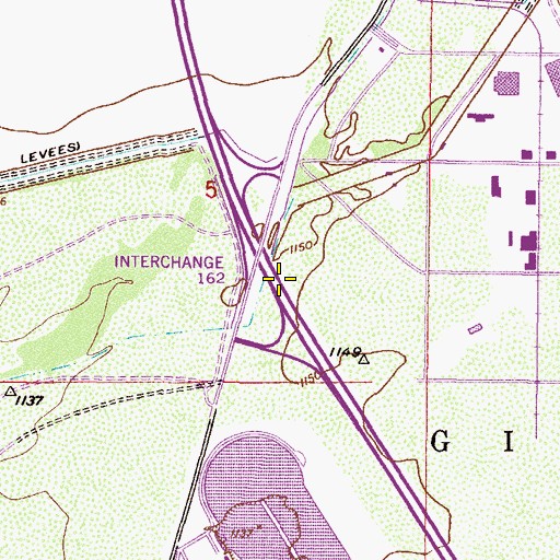 Topographic Map of Interchange One Hundred Sixty Two, AZ