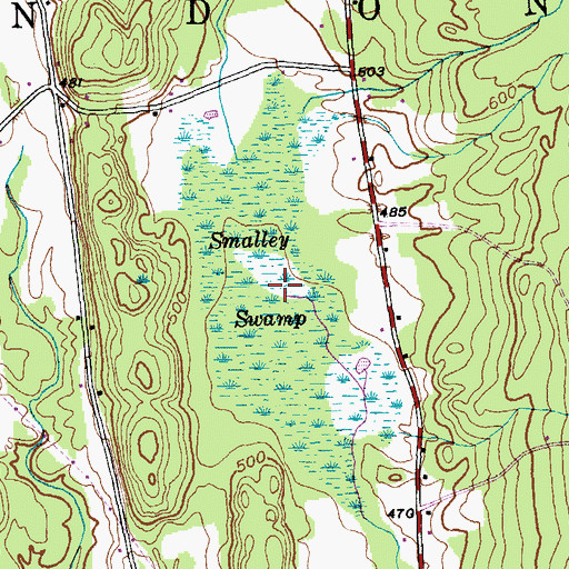 Topographic Map of Smalley Swamp, VT