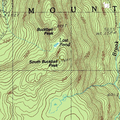 Topographic Map of South Buckball Peak, VT