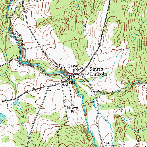 Topographic Map of South Lincoln, VT