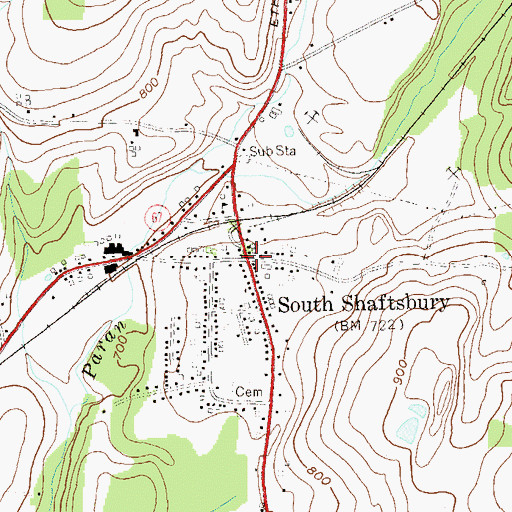 Topographic Map of South Shaftsbury, VT
