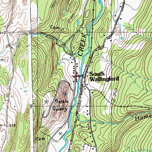 Topographic Map of South Wallingford, VT