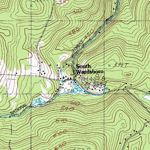 Topographic Map of South Wardsboro, VT