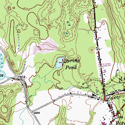Topographic Map of Spring Pond, VT