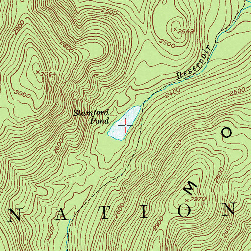 Topographic Map of Stamford Pond, VT