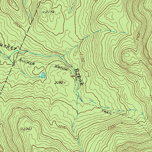 Topographic Map of Sucker Brook Trail, VT