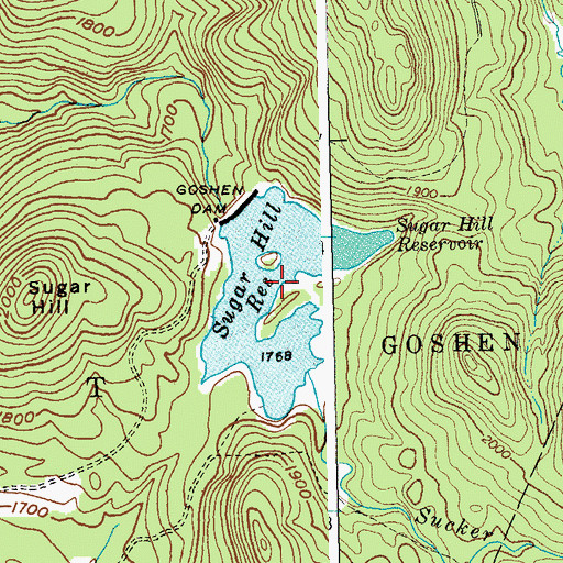 Topographic Map of Sugar Hill Reservoir, VT