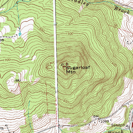 Topographic Map of Sugarloaf Mountain, VT