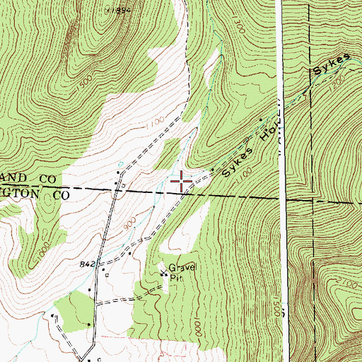 Topographic Map of Sykes Hollow, VT