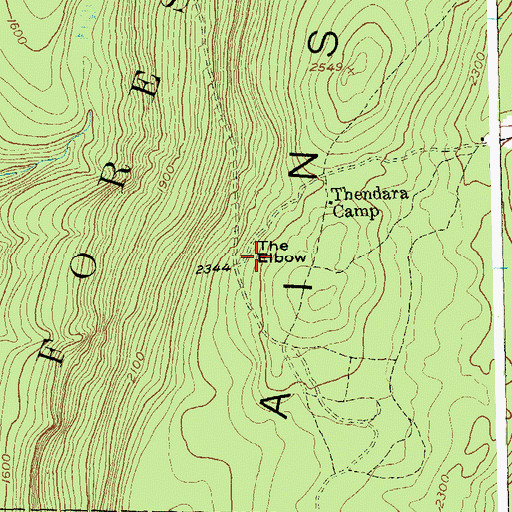 Topographic Map of The Elbow, VT