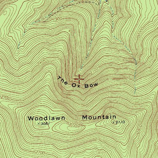 Topographic Map of The Ox Bow, VT