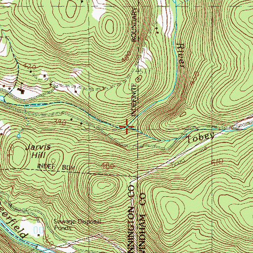Topographic Map of Tobey Brook, VT