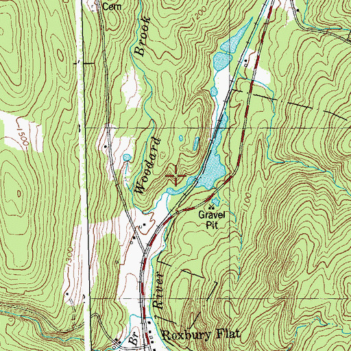 Topographic Map of Woodard Brook, VT