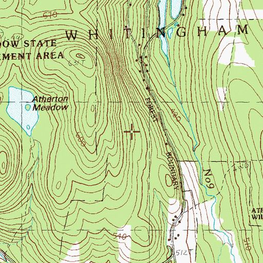 Topographic Map of Atherton Meadow State Wildlife Management Area, VT
