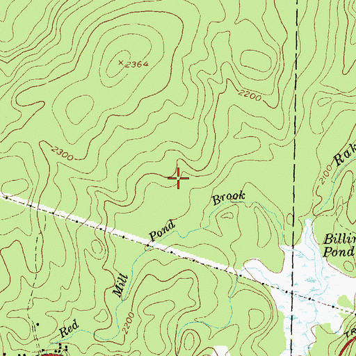 Topographic Map of Red Mill Brook Campground, VT