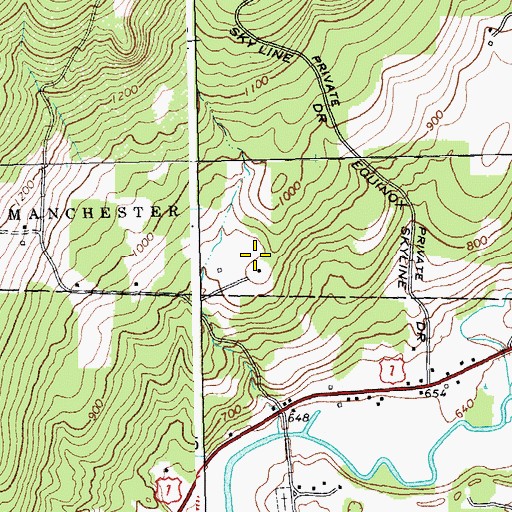 Topographic Map of Mount Equinox Skyline Drive Point of Interest, VT