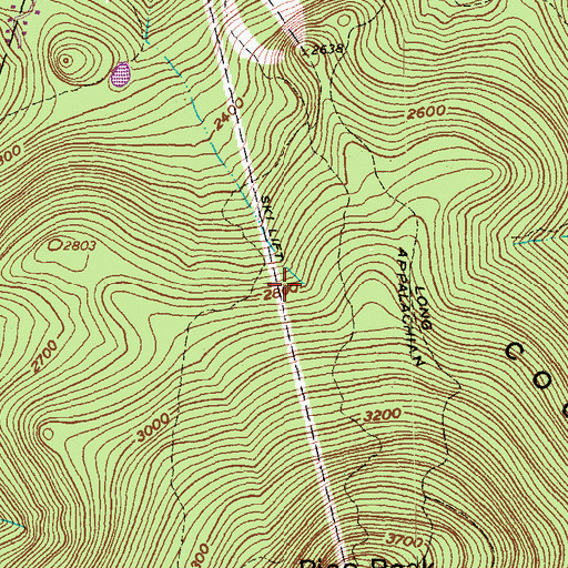 Topographic Map of Pico Peak Winter Sprorts Area, VT