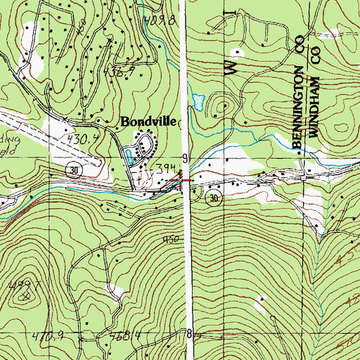 Topographic Map of Bondville, VT