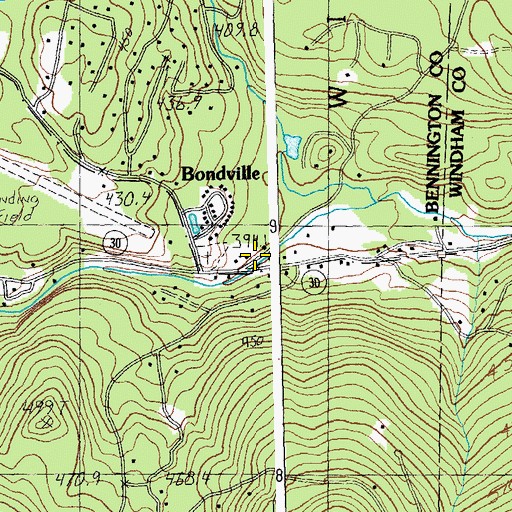Topographic Map of Bondville, VT