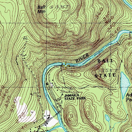 Topographic Map of Jamaica State Park, VT