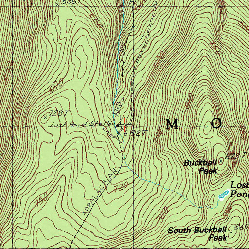 Topographic Map of Lost Pond Shelter, VT