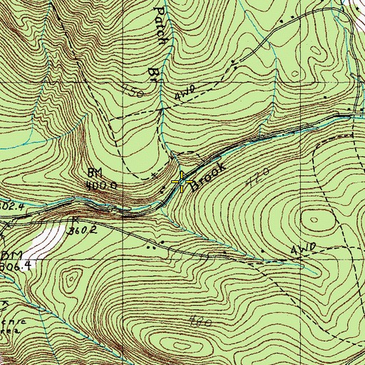 Topographic Map of Patch Brook, VT